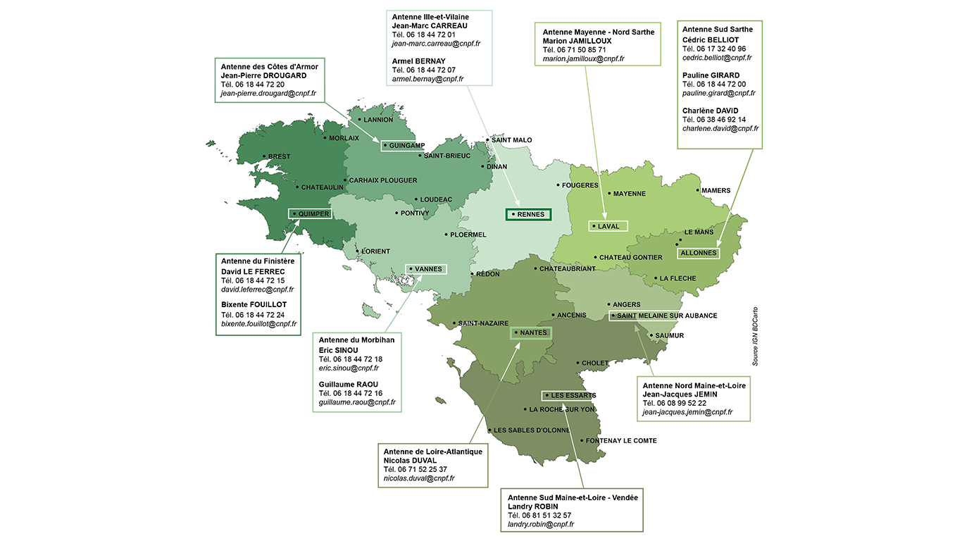 Carte des secteurs et techniciens BRPL-2022